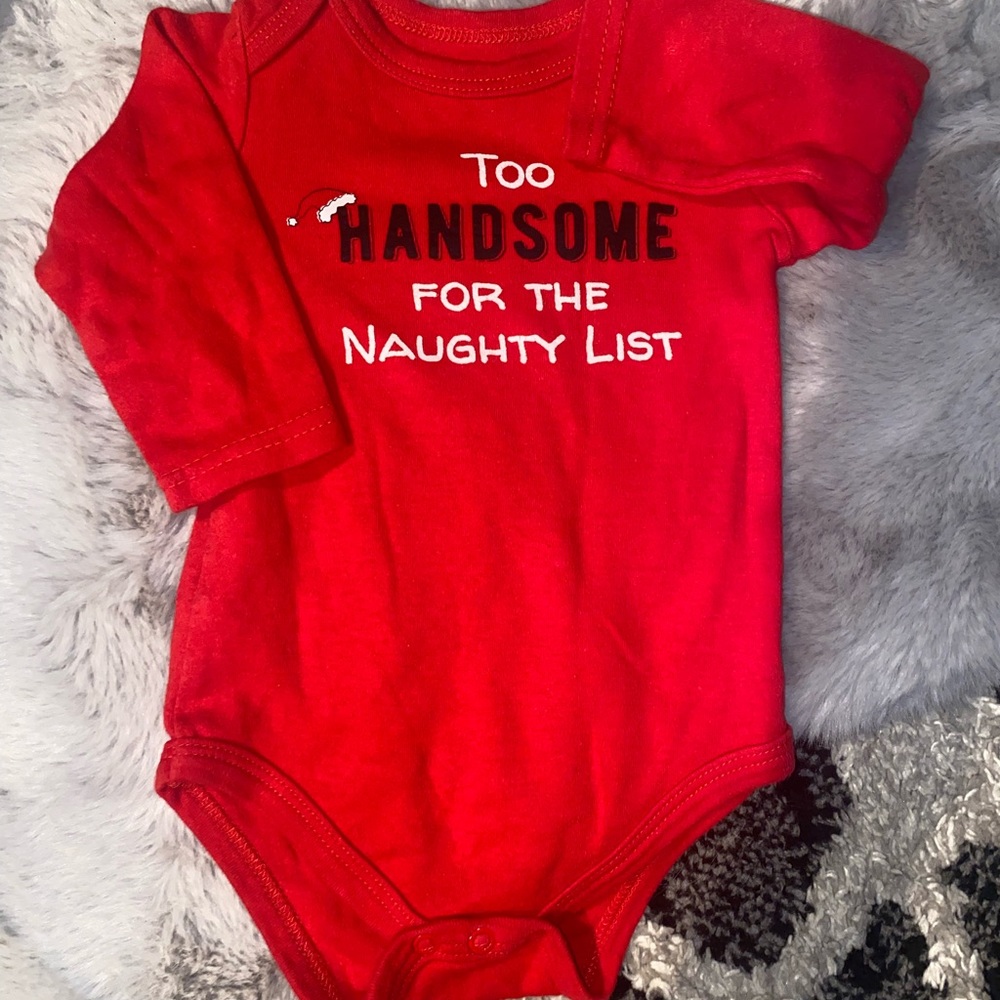 Little treasure Christmas onesie , Red long sleeve , Size : 3-6m